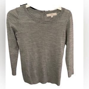 LOFT 3/4 sleeve thin gray sweater top